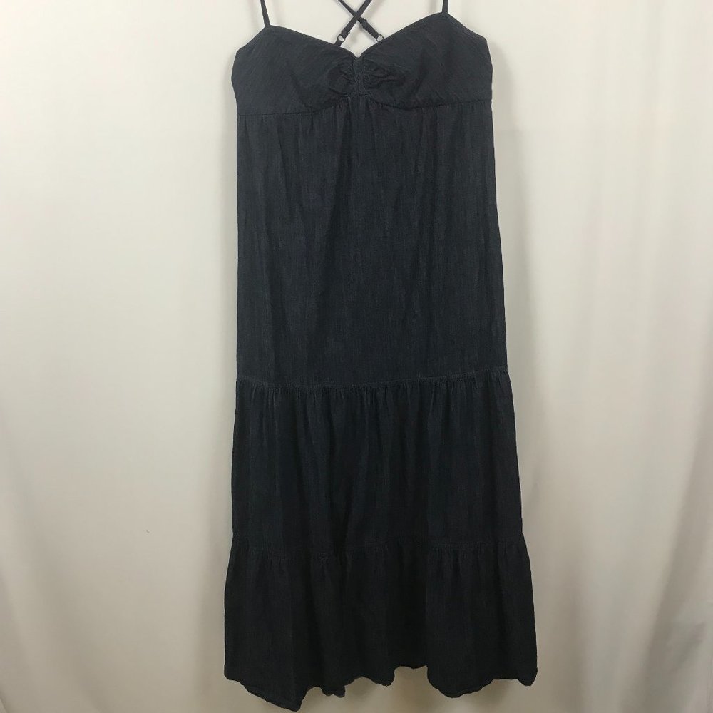 LOFT Spaghetti Strap Denim Maxi Dress Size 8